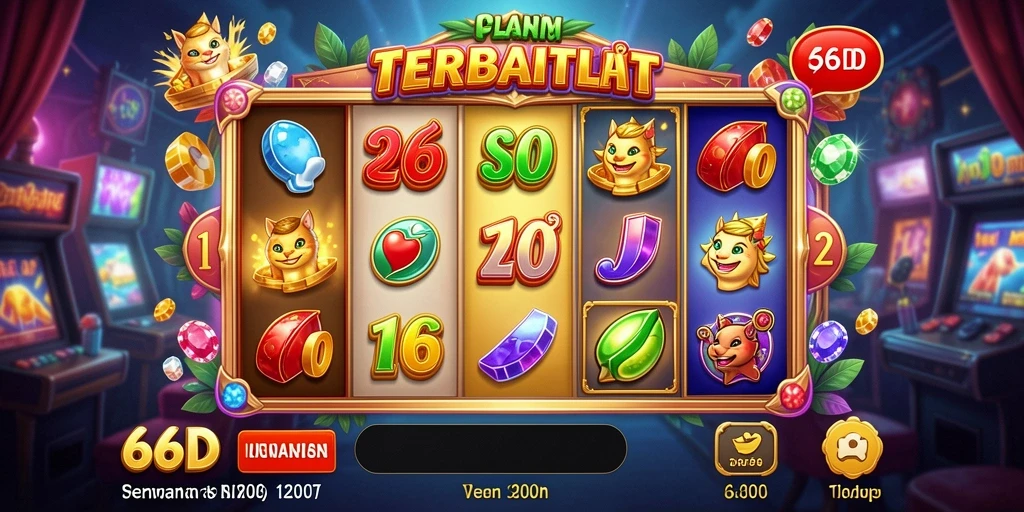 Tampilan gameplay seru di 66D dengan mesin slot menggiurkan.