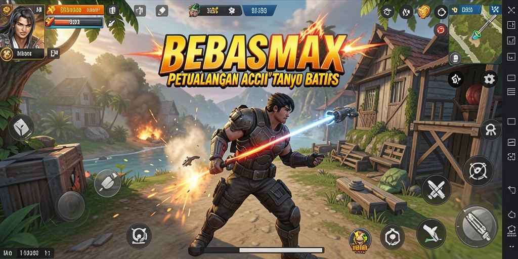 Tampilan gameplay seru BEBASMAX dengan aksi yang menegangkan.