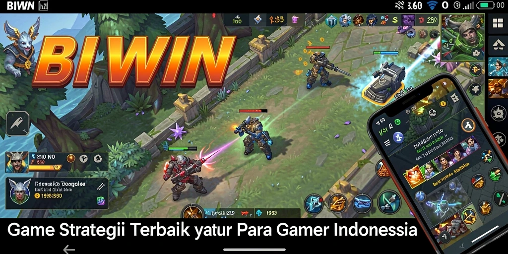 Screenshot gameplay BIWIN menampilkan pertempuran seru dan manajemen sumber daya.