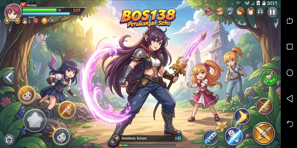 Tampilan gameplay anime yang menarik dan penuh aksi.