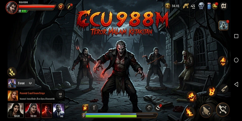 Screenshot penggambaran gameplay mencekam CU888 dengan hantu tampil mencekam.