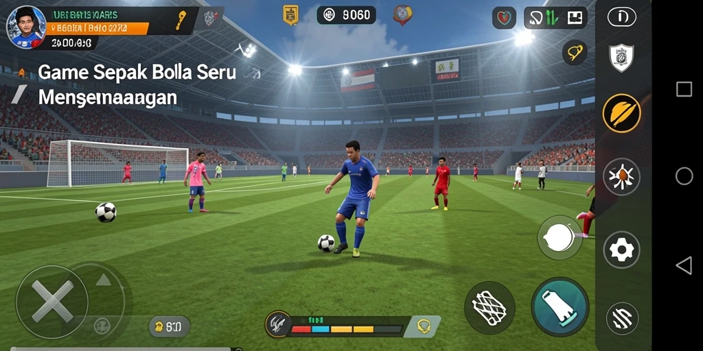 Gameplay D06 yang mendebarkan dengan aksi sepak bola intens.
