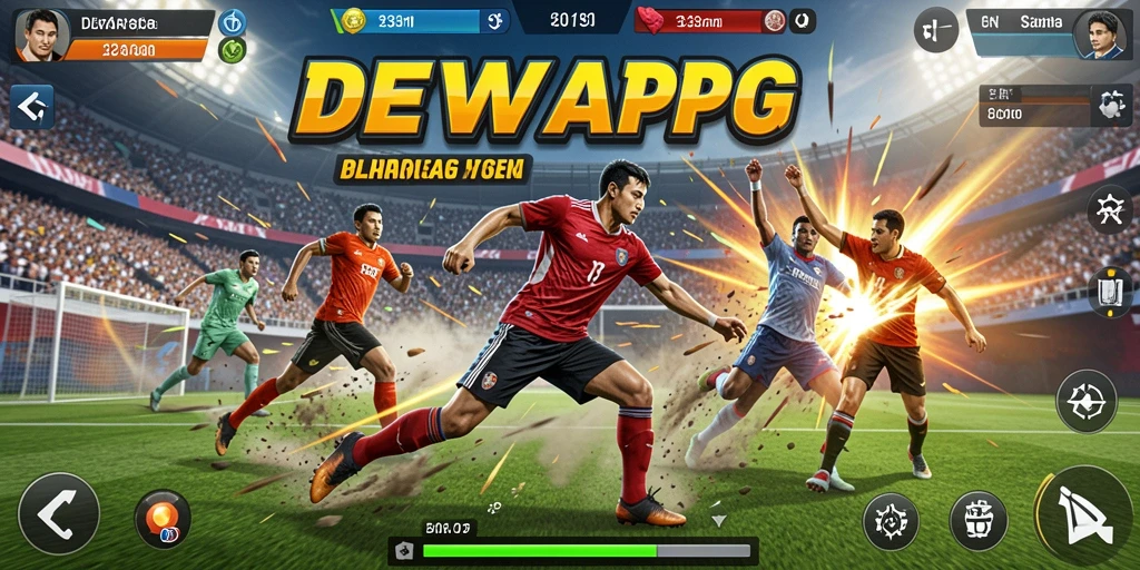 Tampilan gameplay mendebarkan dalam DEWAPG yang penuh aksi olahraga.