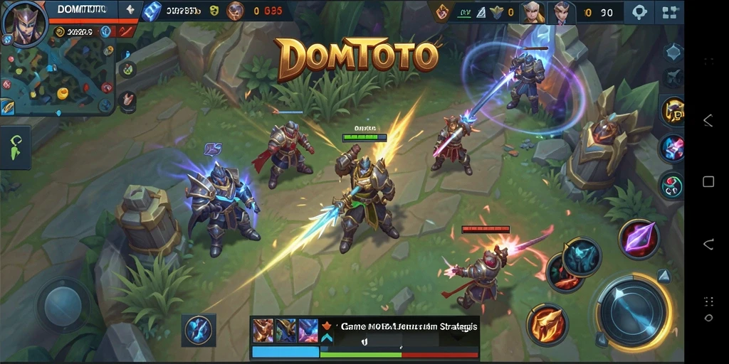 Screenshot dari DOMTOTO menampilkan aksi seru di arena MOBA.