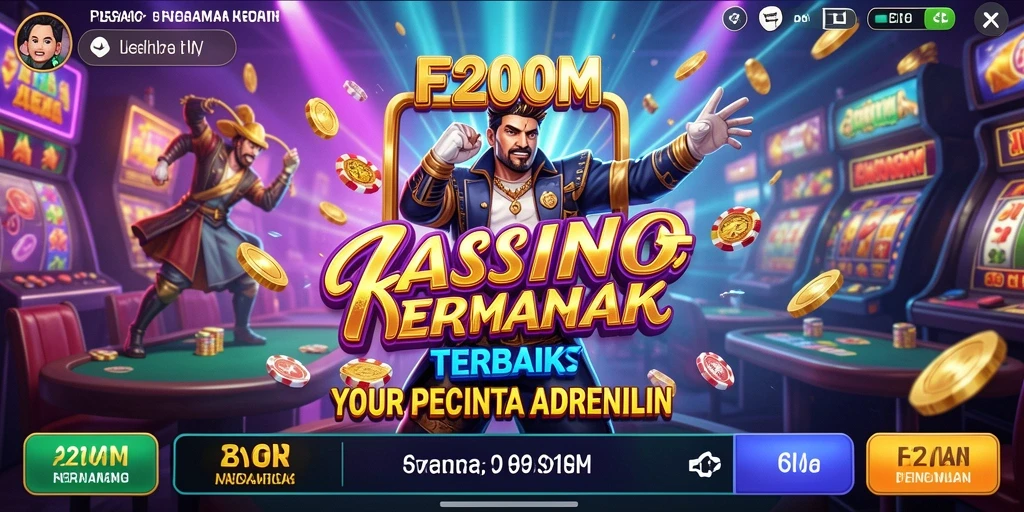 Screenshot utama F200M menampilkan pengalaman permainan kasino yang seru dan mendebarkan.