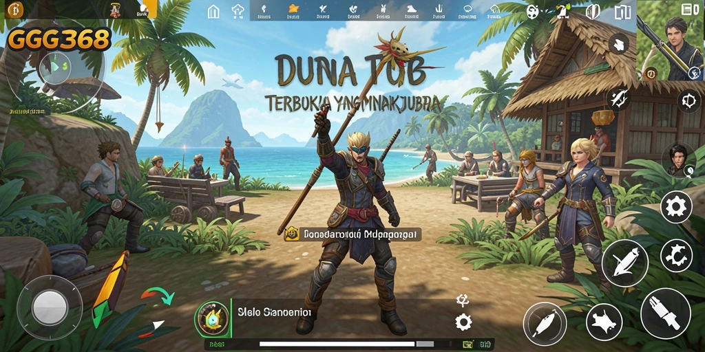 Tangkapan layar utama menunjukkan aksi intense di dunia Open World GG368.