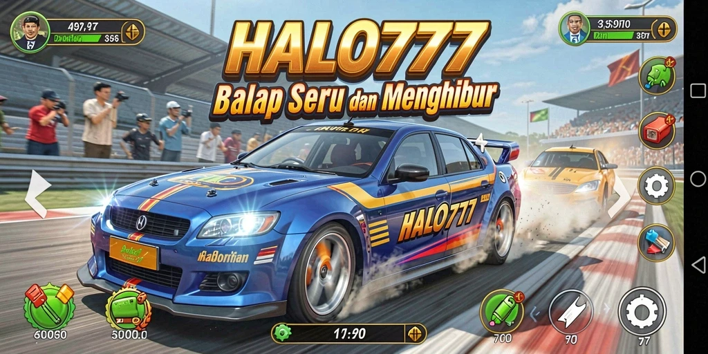 Screenshot gameplay HALO777 yang menunjukkan aksi balap seru.