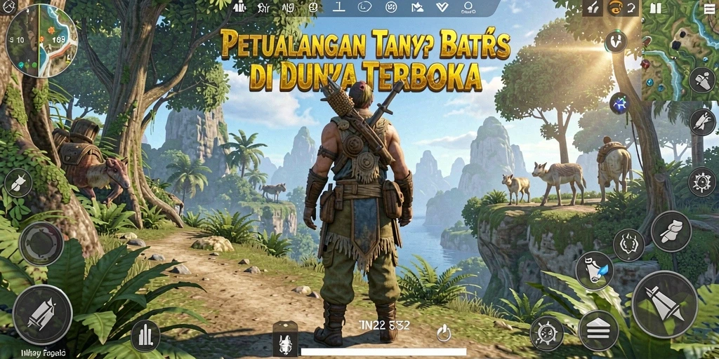 Tangkapan layar gameplay yang menunjukkan eksplorasi dunia terbuka yang menakjubkan.