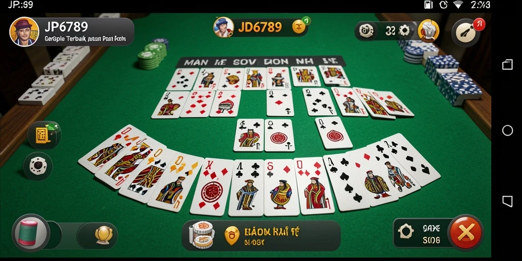 Gameplay seru JP6789 yang menampilkan keseruan bermain Gaple.