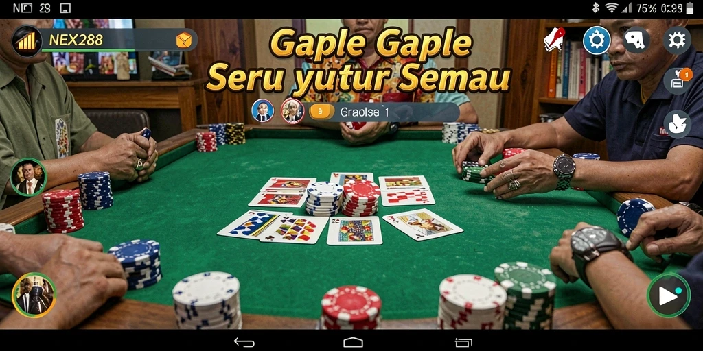 Gameplay seru NEX288 dengan pemain Gaple lain yang aktif.