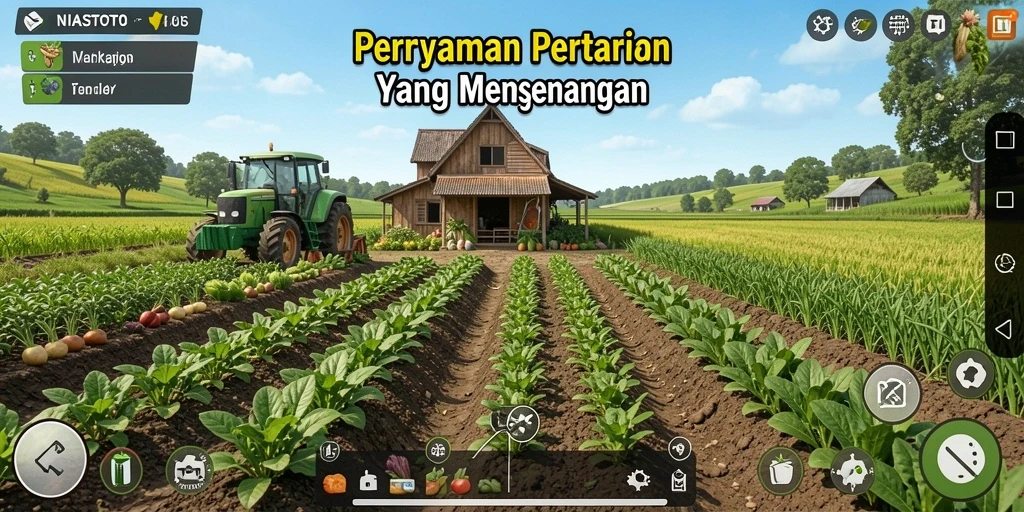 Screenshot dari gameplay NIASTOTO yang menampilkan aktivitas bertani.