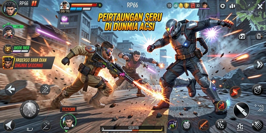 Tampilan gameplay aksi RP66 yang mendebarkan dan mudah dikuasai.