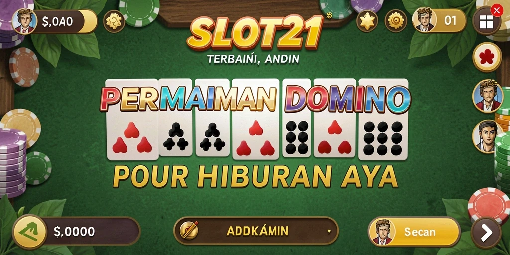 Tampilan gameplay menarik dengan berbagai jenis kartu domino.
