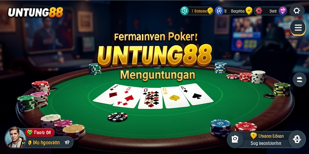 Tampilan menarik dari gameplay poker di UNTUNG88.