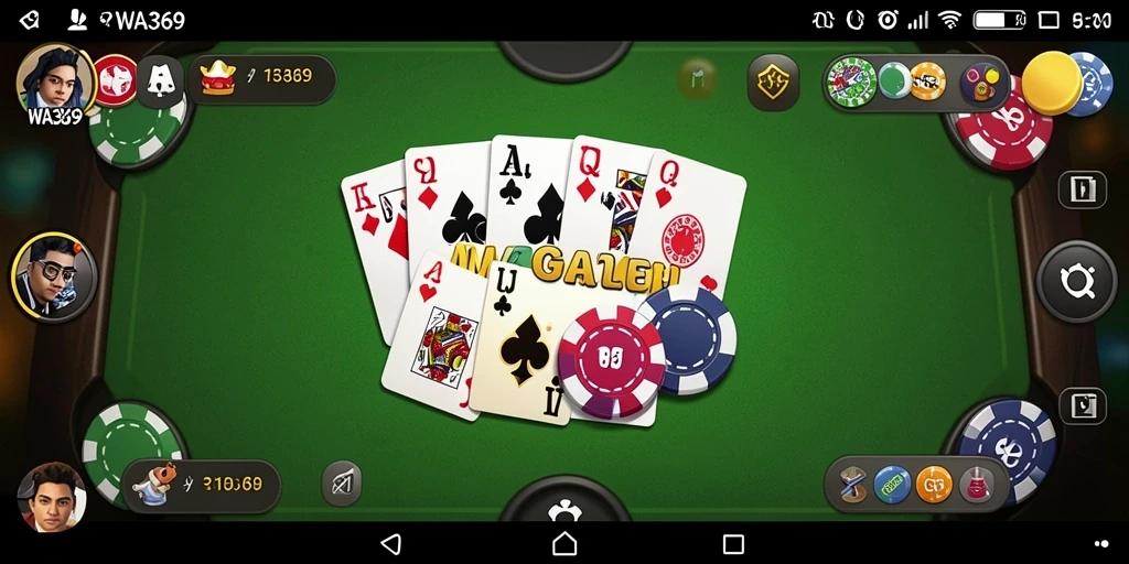 Tampilan gameplay seru dari WA369 dengan berbagai kartu Gaple.