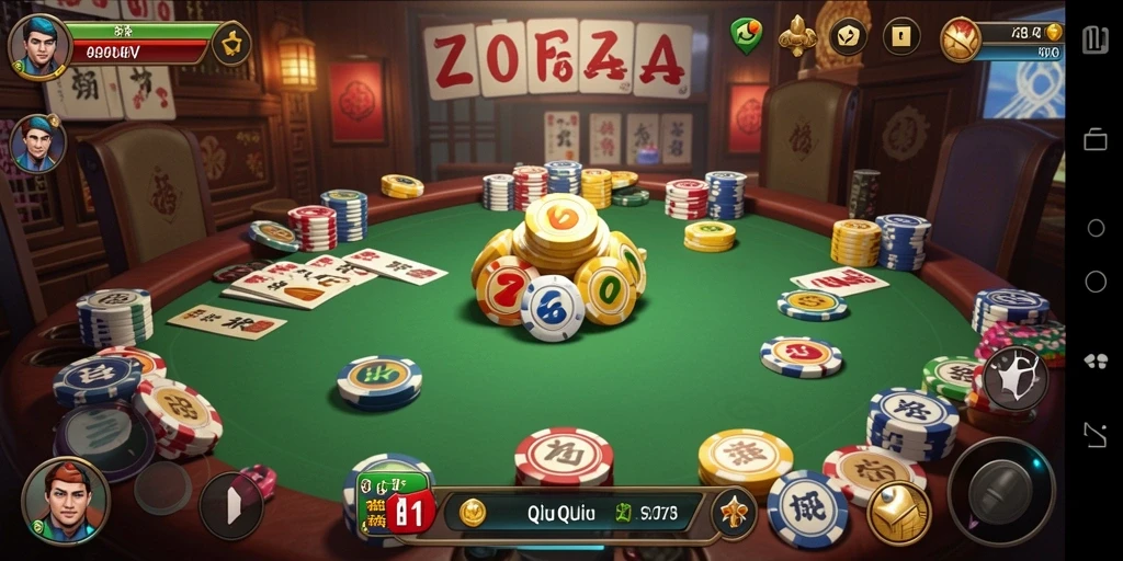 Tampilan gameplay ZOFAZA yang seru dan menarik dalam QiuQiu.